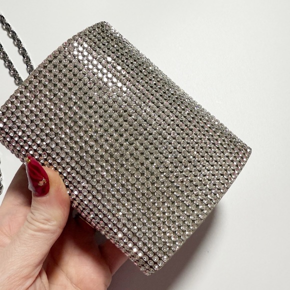 Judith Leiber Couture Micro Fizzy Beaded Clutch Evening Bag - Satin Minaudiere - Picture 13 of 15